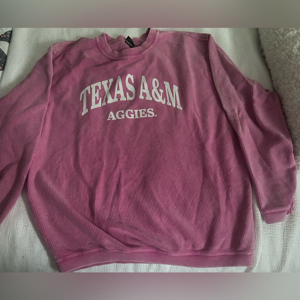 Cute CHIKA-D TEXAS A&M Aggies Pink Waffle Tunic Sweatshirt, M